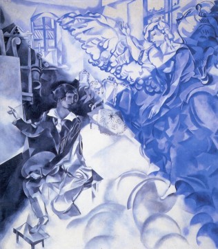 Marc Chagall œuvres - Autoportrait avec Muse contemporain Marc Chagall